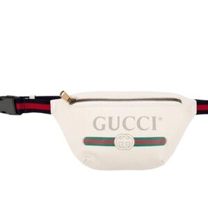 Gucci White Leather Belt Bag